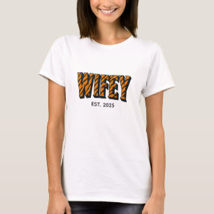Wifey Bold Tiger Print  T-Shirt
