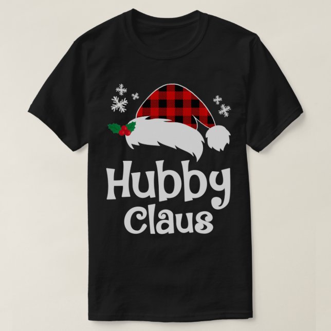 Wifey Claus & Hubby Claus Christmas Matching Coupl T-Shirt (Design Front)
