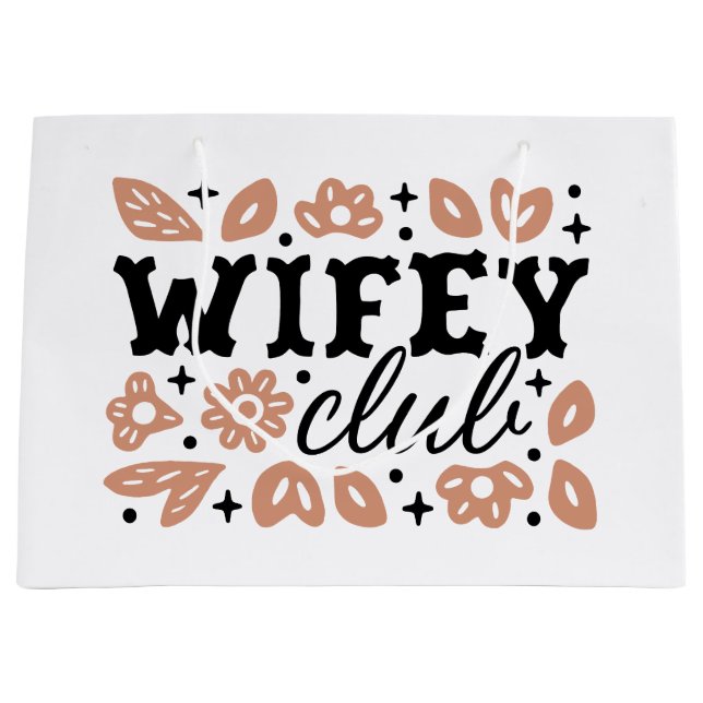 Wifey club cowboy wife country cowgirl aesthetic large gift bag (Front)