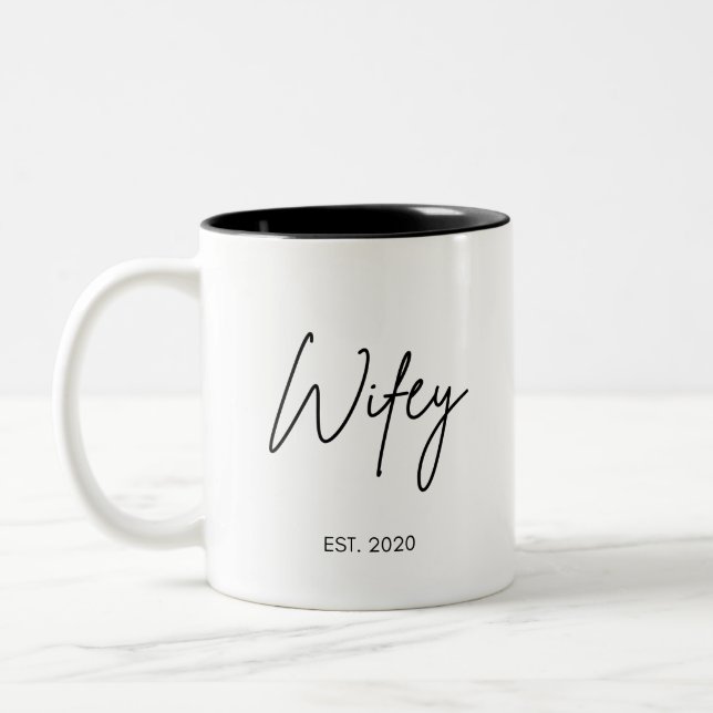 Wifey Coffee Mug, Custom Wifey Coffee Mug (Left)