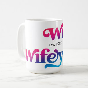 Wifey Couple Wedding Anniversary Custom Colourful Coffee Mug