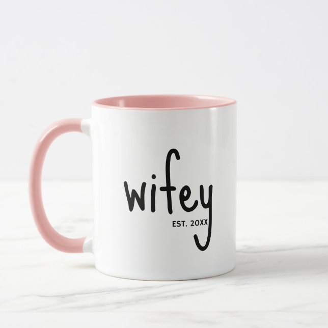 Wifey Custom Couple Mug Wedding Mug Anniversary (Left)