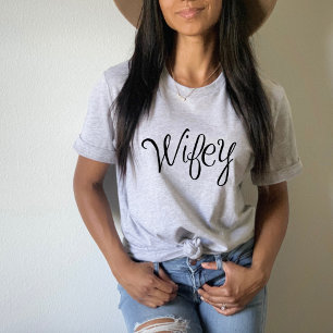 Wifey Cute Black Script Grey Womens T-Shirt
