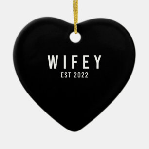 Wifey Est 2022 Bride To Be Bachelorette Party Ceramic Tree Decoration
