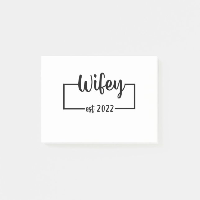 Wifey Est 2022 Bride To Be Bachelorette Party Post-it Notes (Front)