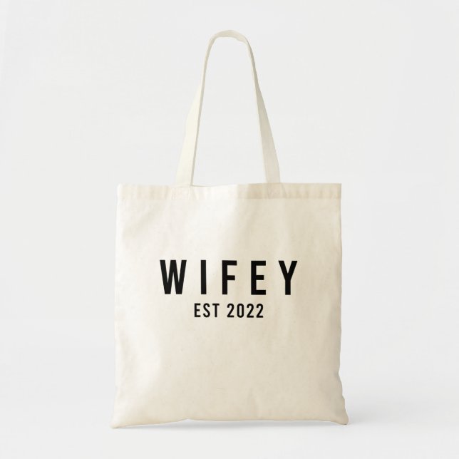 Wifey Est 2022 Bride To Be Bachelorette Party Tote Bag (Front)
