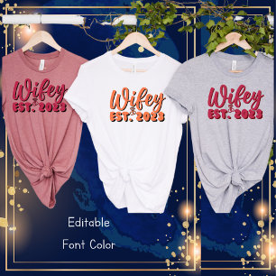 Wifey Est. 2023 Simple Modern Bachelorette T-Shirt