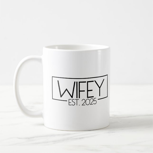 Wifey Est. 2025 Matching Couple Married 2025 Wifey Coffee Mug (Left)