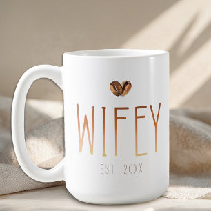 Wifey Est Coffee Mug Love Is Brewing Bridal Gift