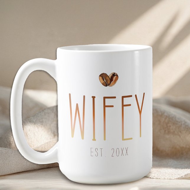 Wifey Est Coffee Mug Love Is Brewing Bridal Gift (Wifey Mug)