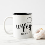 Wifey Est | Personalised Gifts for Wife Bride Two-Tone Coffee Mug<br><div class="desc">Wifey Est | Personalised Gifts for Wife Bride Two-Tone Coffee Mug!</div>