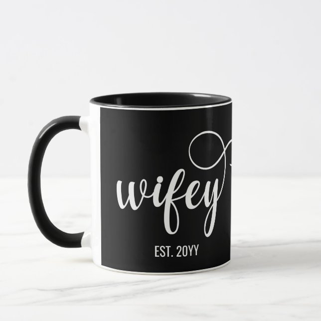 Wifey Est, Wife to be, Bride Couples wedding gifts Mug (Left)
