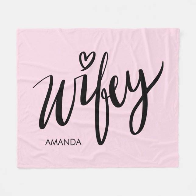 Wifey fleece blanket gift with personalised name (Front (Horizontal))