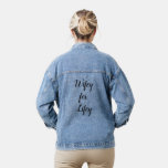 Wifey for Lifey Denim Jacket black<br><div class="desc">This is a super fun and trendy denim jacket for the newlywed,  that is accented with Wifey for Lifey,  written on the back in fancy black type.</div>