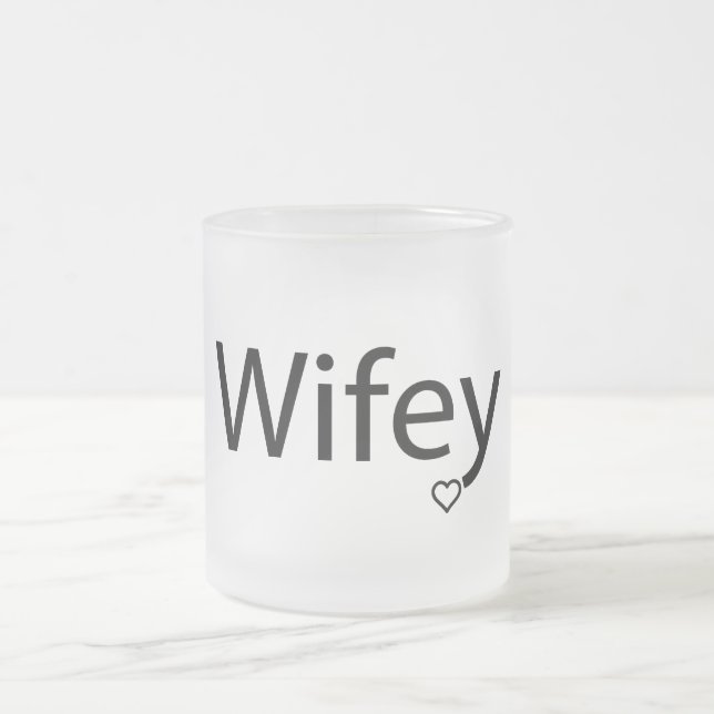 Wifey - Frosted 10 oz Frosted Glass Mug (Center)