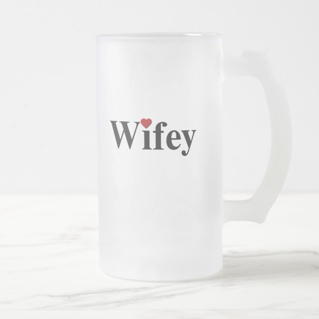 Wifey Frosted Glass Beer Mug (Right)