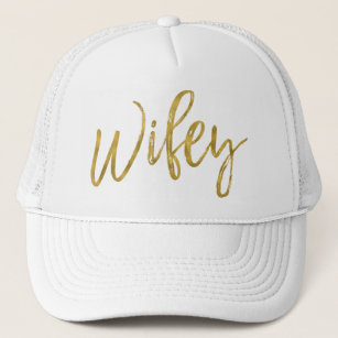 Wifey Gold Foil and White Trucker Hat