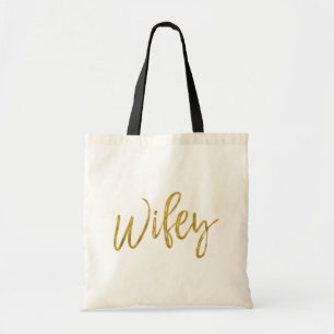 Wifey Gold Foil Birthday Tote Bag