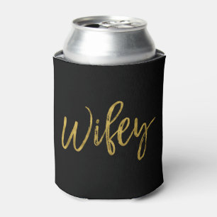 Wifey Gold Foil Can Cooler