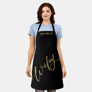 Wifey Gold Script Newlyweds Apron