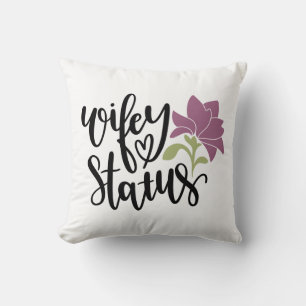 Wifey Just Married Wedding Wife Husband Honeymoon Cushion