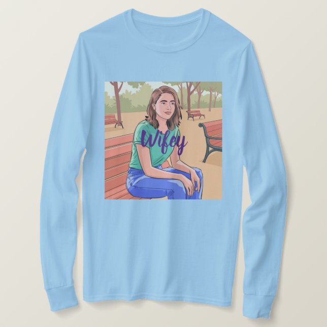 Wifey Long Sleeve T-Shirt (Design Front)
