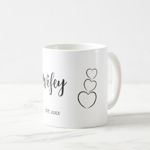 "Wifey". Minimalist  Coffee Mug