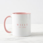 Wifey Modern Minimalist Personalised Bride Mug<br><div class="desc">Create a custom gift for the newlywed bride with this personalised wifey mug.</div>