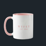 Wifey Modern Minimalist Personalised Bride Mug<br><div class="desc">Create a custom gift for the newlywed bride with this personalised wifey mug.</div>