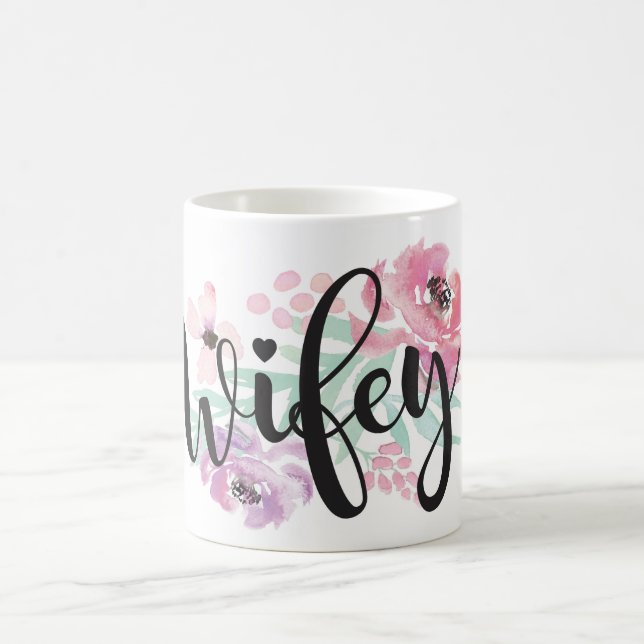Wifey Mug Wedding Bridal Cup Bride to be Mrs Gift (Center)