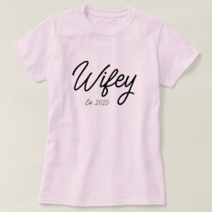 Wifey Personalised Engagement Gift For Her Bride T-Shirt