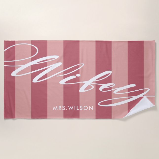 Wifey | Personalized Bride Beach Towel (Front)
