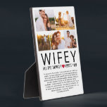 Wifey Photo Collage Things We Love About You List Plaque<br><div class="desc">Compile a list of things you love about your Wife,  add some favourite photographs and you have a gift she'll treasure! Perfect for birthdays and Christmas,  anniversaries and Valentine's Day too ♥</div>