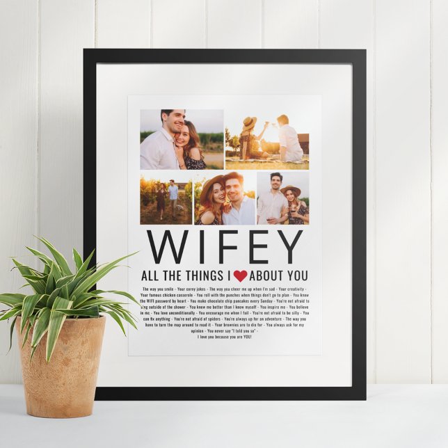 Wifey Photo Collage Things We Love About You List Poster (Creator Uploaded)