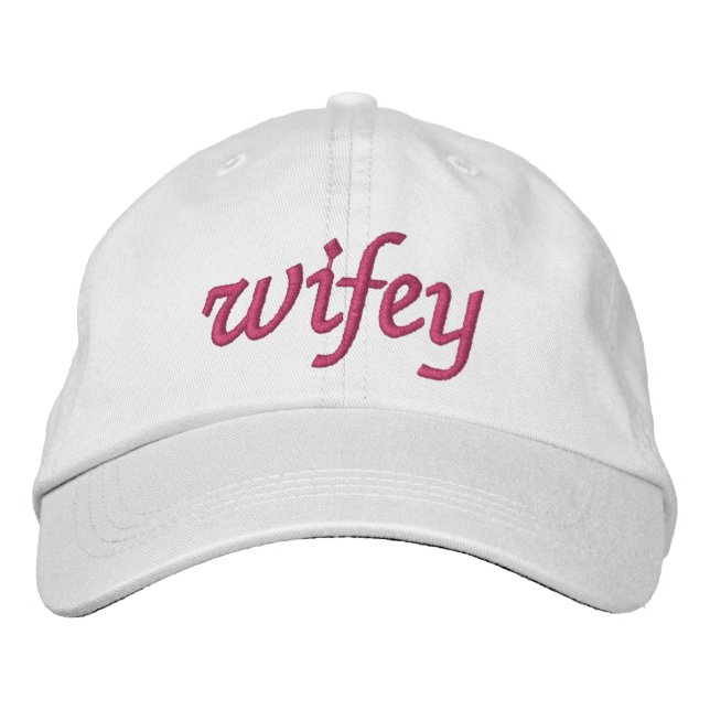 Wifey Pink Novelty Embroidered Hat (Front)