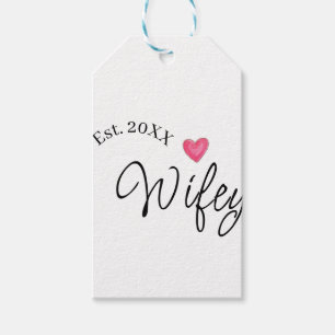 Wifey red heart est. Year future wife valentine's Gift Tags