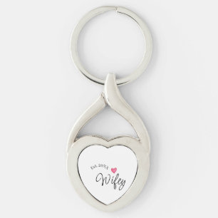 Wifey red heart est. Year future wife valentine's  Key Ring