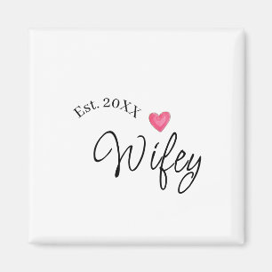Wifey red heart est. Year future wife valentine's  Magnet