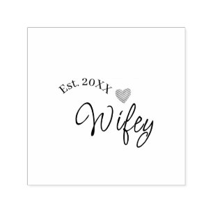 Wifey red heart est. Year future wife valentine's Self-inking Stamp