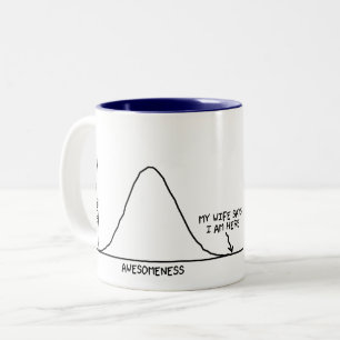 Wifey Says I'm Awesome (1/2 of a set) - Statistics Two-Tone Coffee Mug