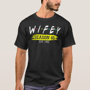Wifey Season 40 Est 1982 Marriage 40th Wedding Ann T-Shirt