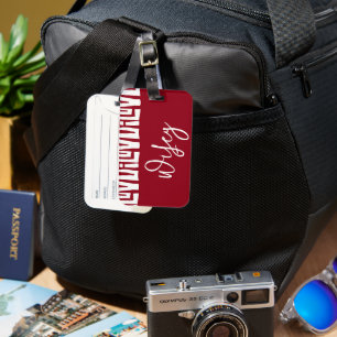 Wifey Tribal African Red and White MRS Luggage Tag