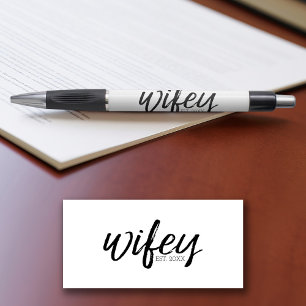 Wifey - Whimsical Black Calligraphy for the Bride