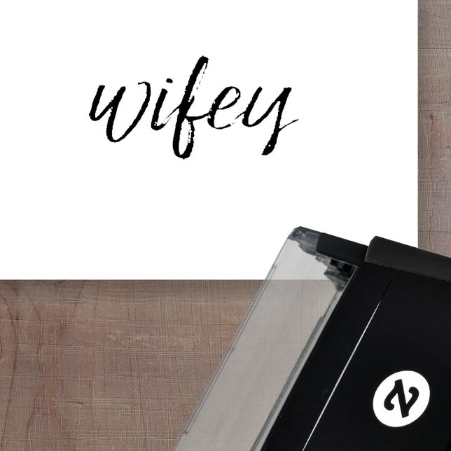 Wifey - Whimsical Black Calligraphy for the Bride Self-inking Stamp (Creator Uploaded)