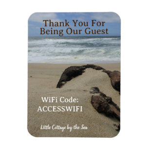 WiFi Access Code Beach House Coastal Home Magnet