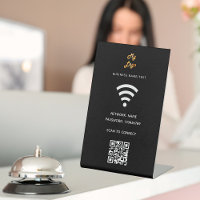 Wifi business logo qr code scan to connect black