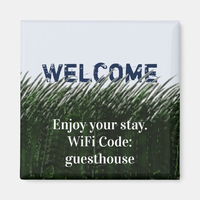 WiFi Code Guest House Green Grass Vacation Home Magnet (Front)