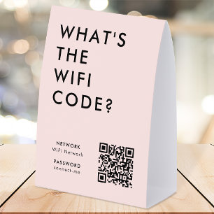 WiFi Code Table Tent Network QR Tabletop Sign