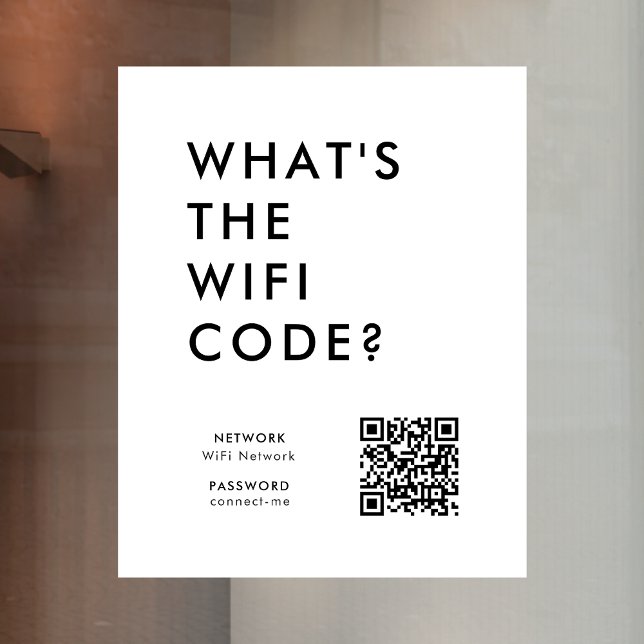 WiFi Code Window Cling | QR Connect Wi-Fi Network (Creator Uploaded)