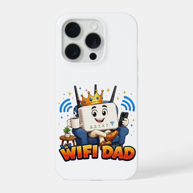 WIFI DAD Funny Router Character iPhone Case (Back)